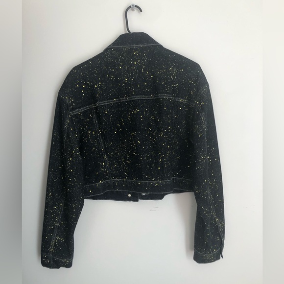 Closed Paint Splatter Cropped Denim Trucker Jacket - Picture 7 of 8
